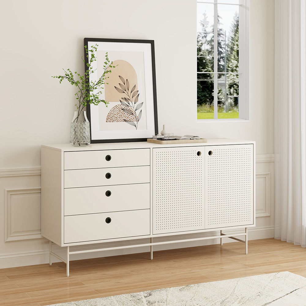 Rectangular White Iron Sideboards & Buffets