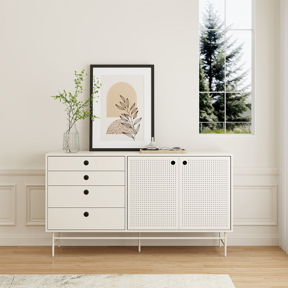 French Creamy White Iron Sideboards & Buffets