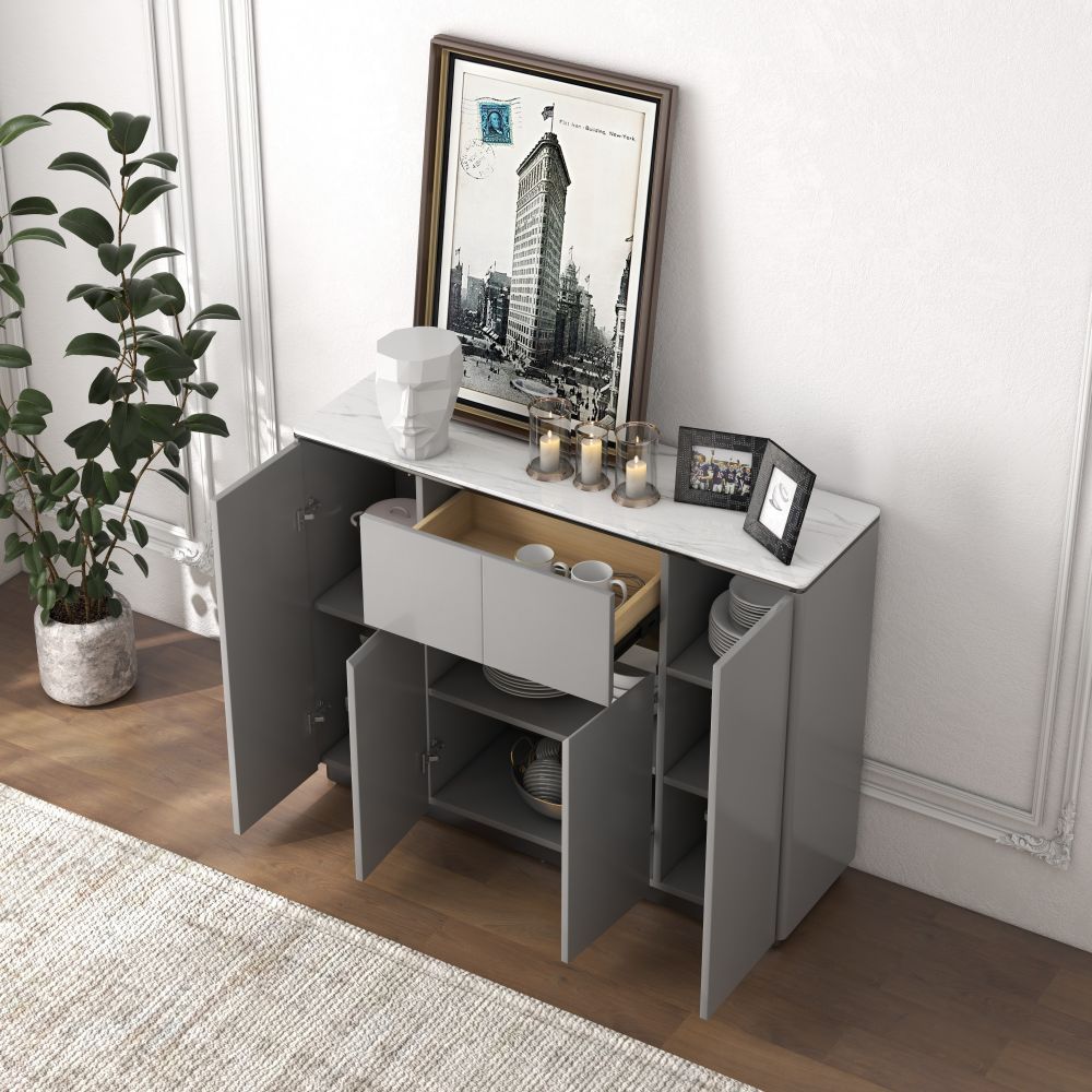 Fully Assemble Gray MDF Sideboards & Buffets