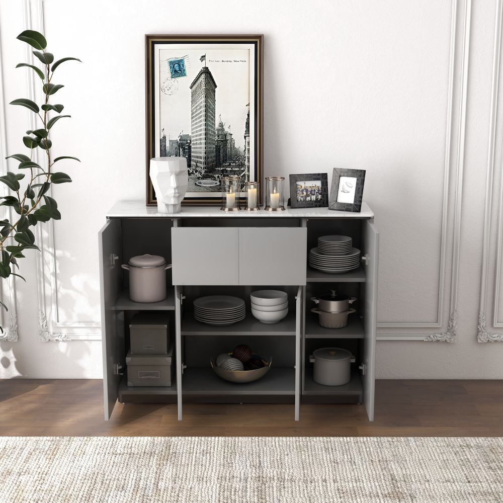 Rectangular Gray MDF Sideboards & Buffets