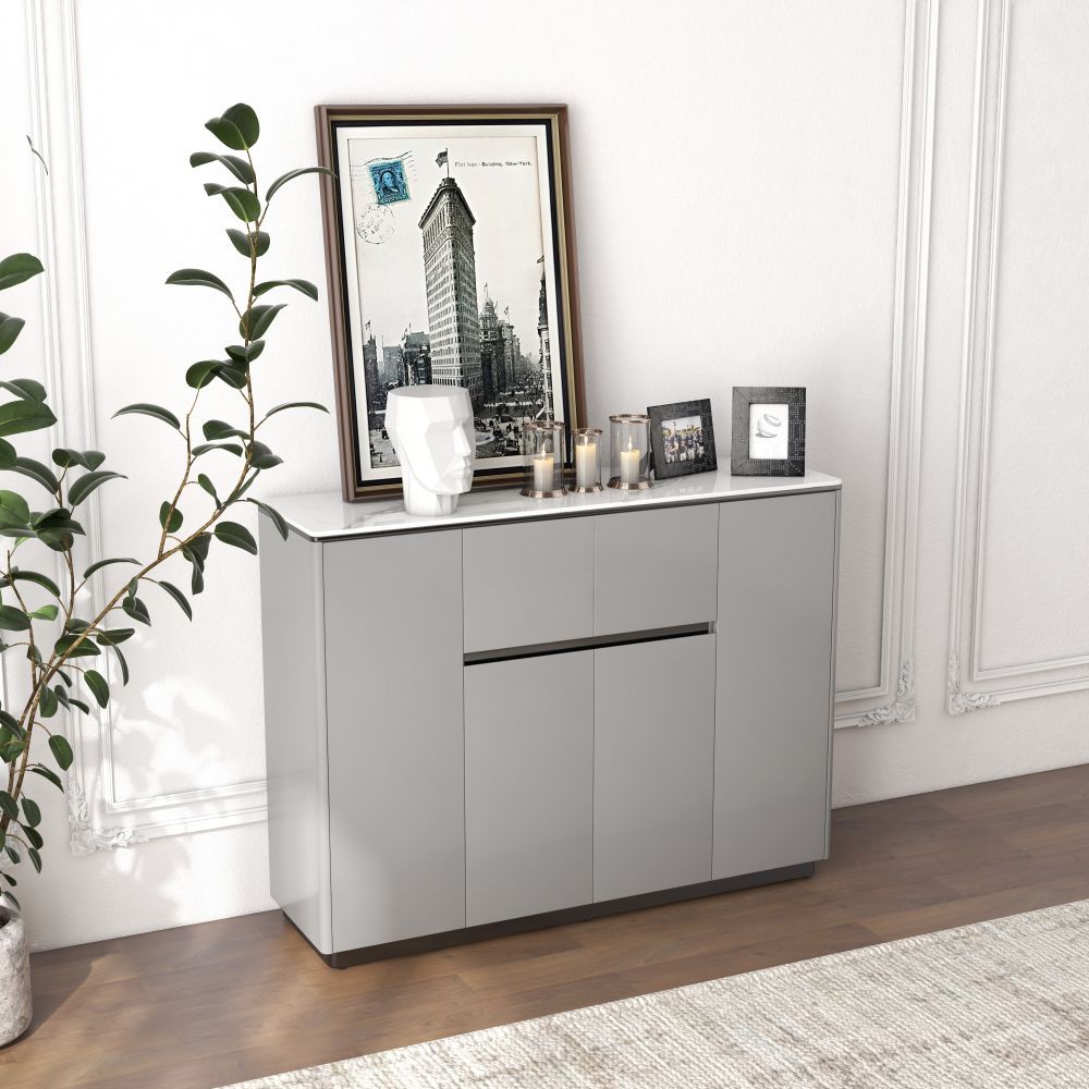 Modern Minimalist Gray MDF Sideboards & Buffets