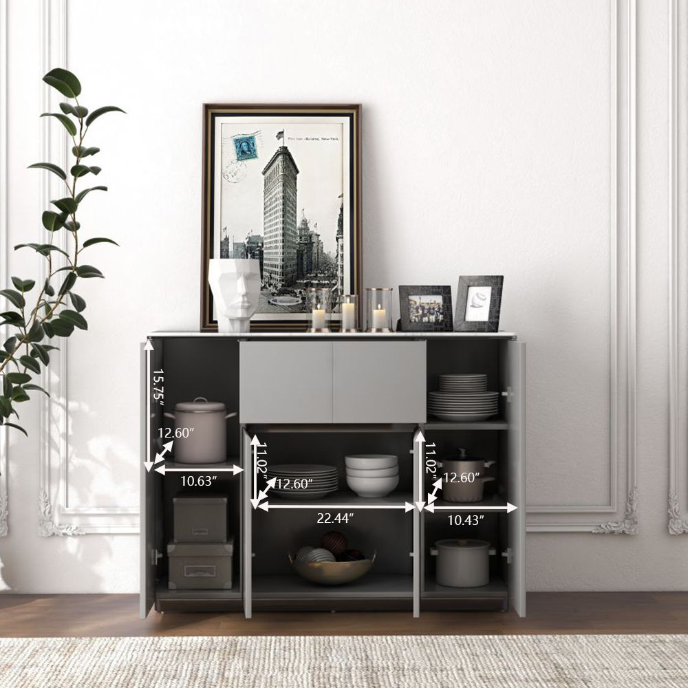 Fully Assemble Gray MDF Sideboards & Buffets