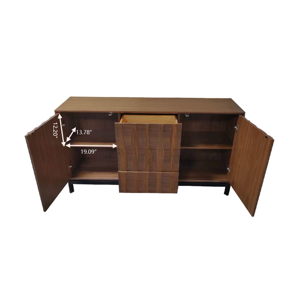 Metal Leg Walnut Sideboards & Buffets