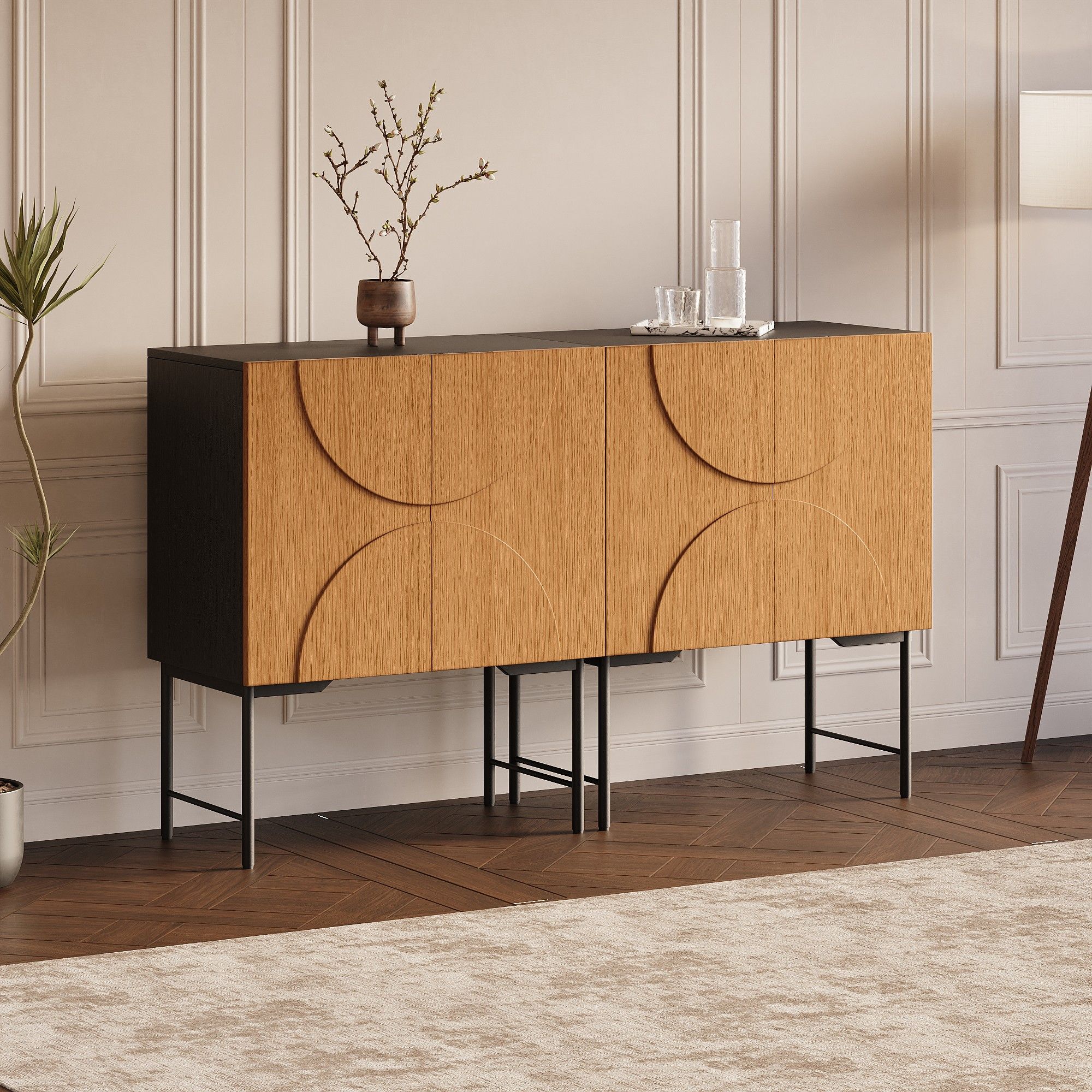 Modern Wood color MDF Sideboards & Buffets