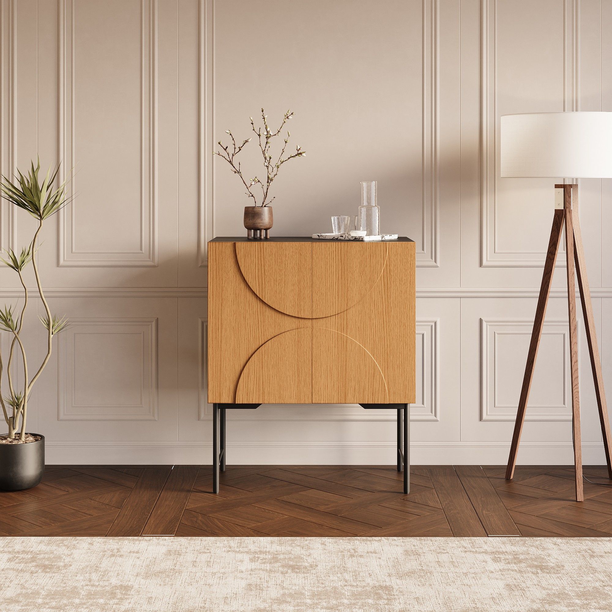 Modern Wood color MDF Sideboards & Buffets