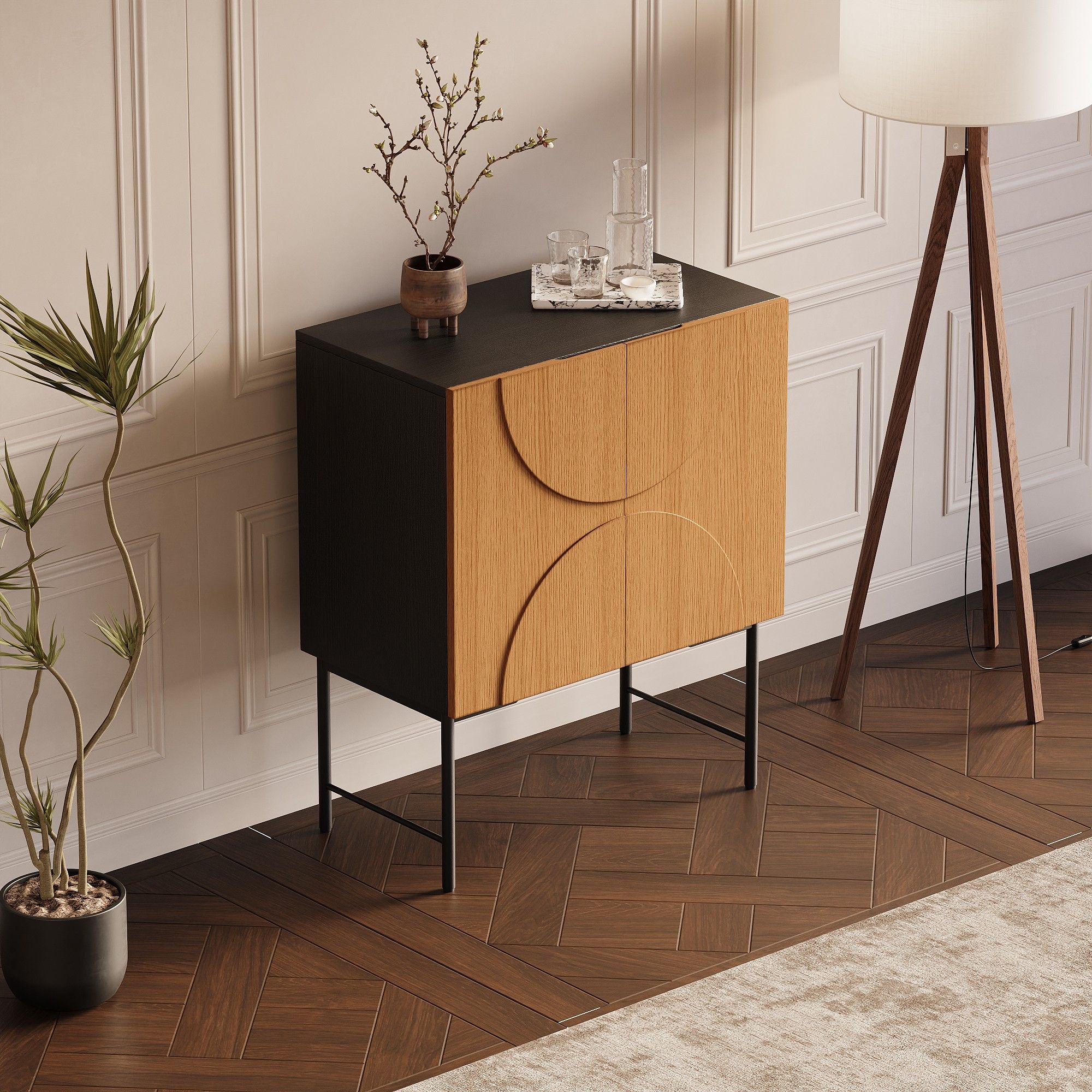 Modern Wood color MDF Sideboards & Buffets