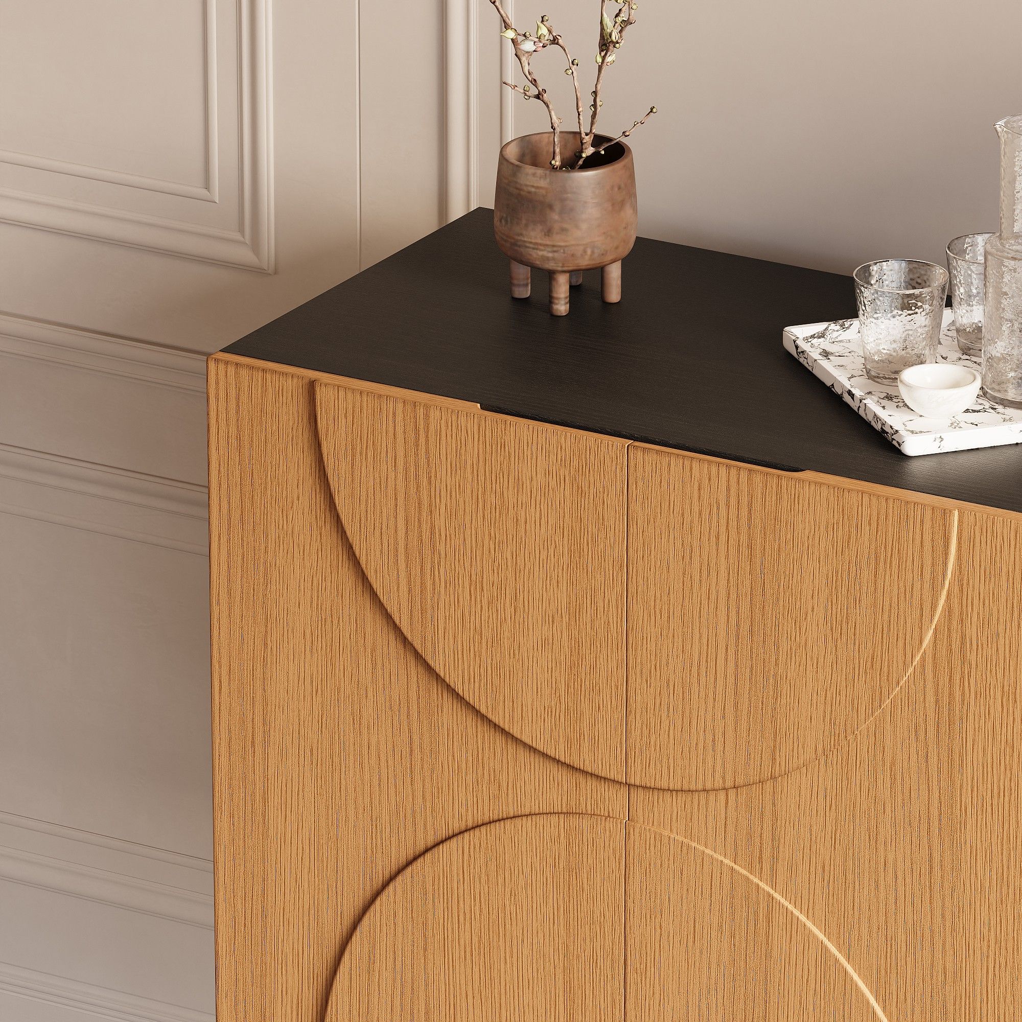 Mid Century Modern Wood color MDF Sideboards & Buffets