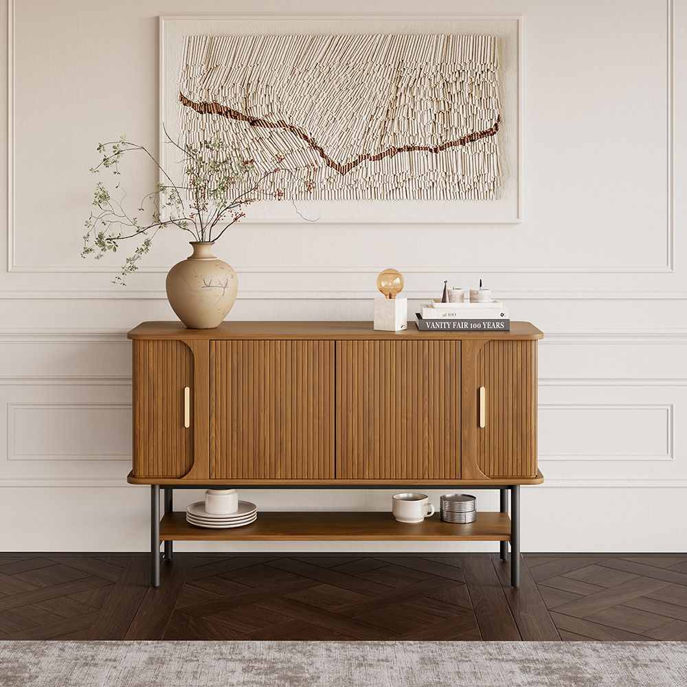 Modern Walnut Color MDF Sideboards & Buffets