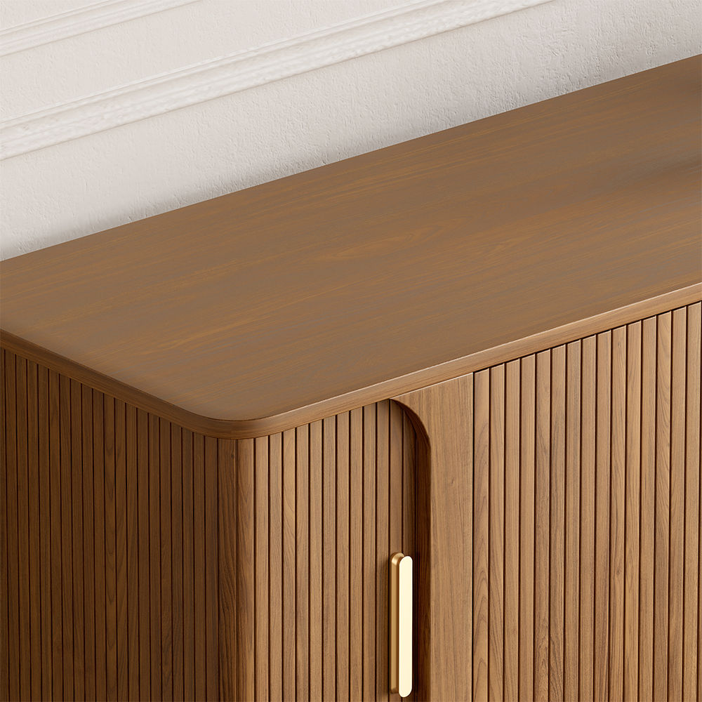 Mid Century Modern Walnut Color MDF Sideboards & Buffets