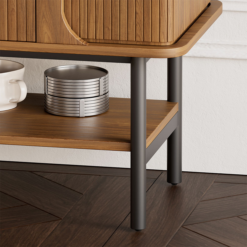 Mid Century Modern Walnut Color MDF Sideboards & Buffets