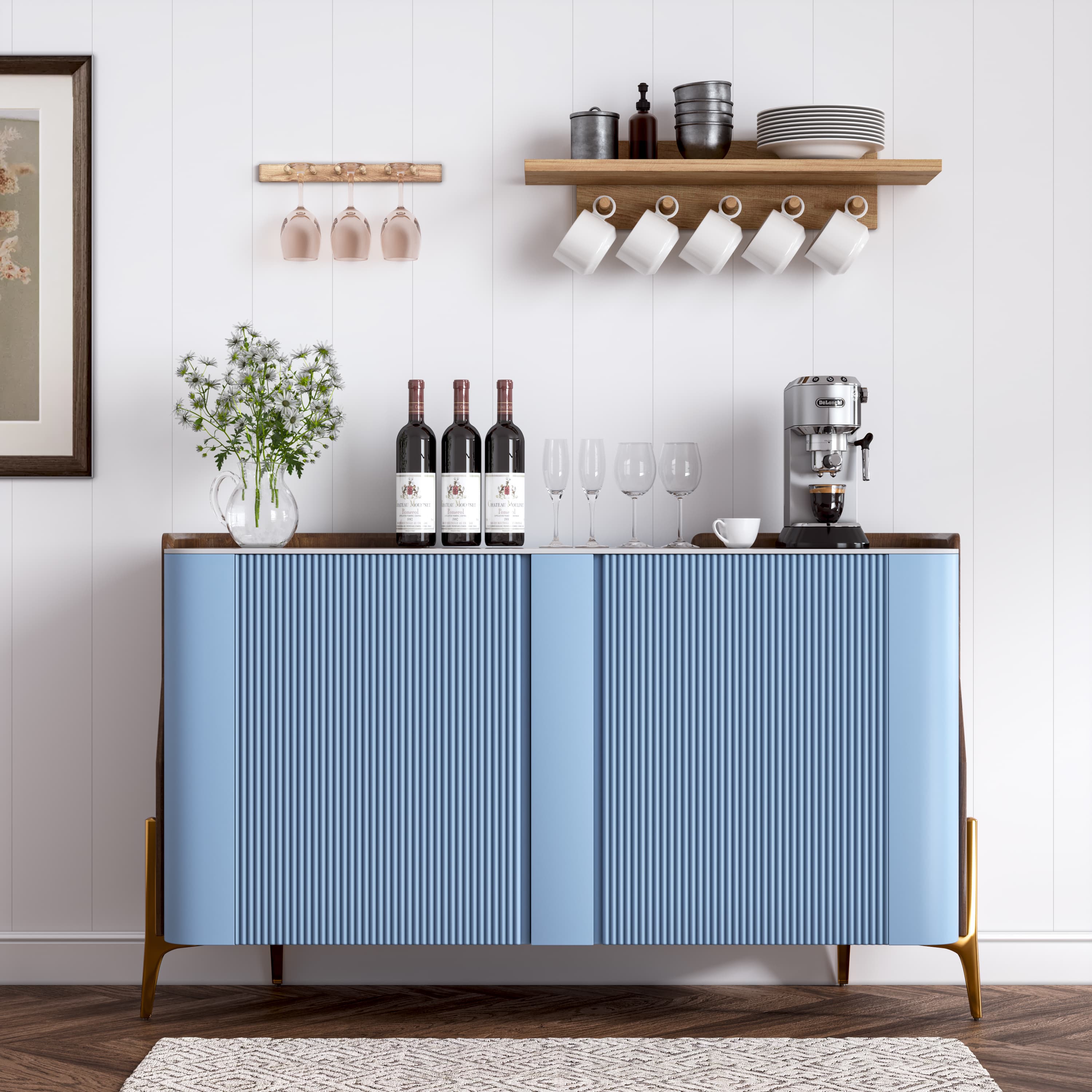 Modern Luxury Blue Sintered Stone Sideboards & Buffets