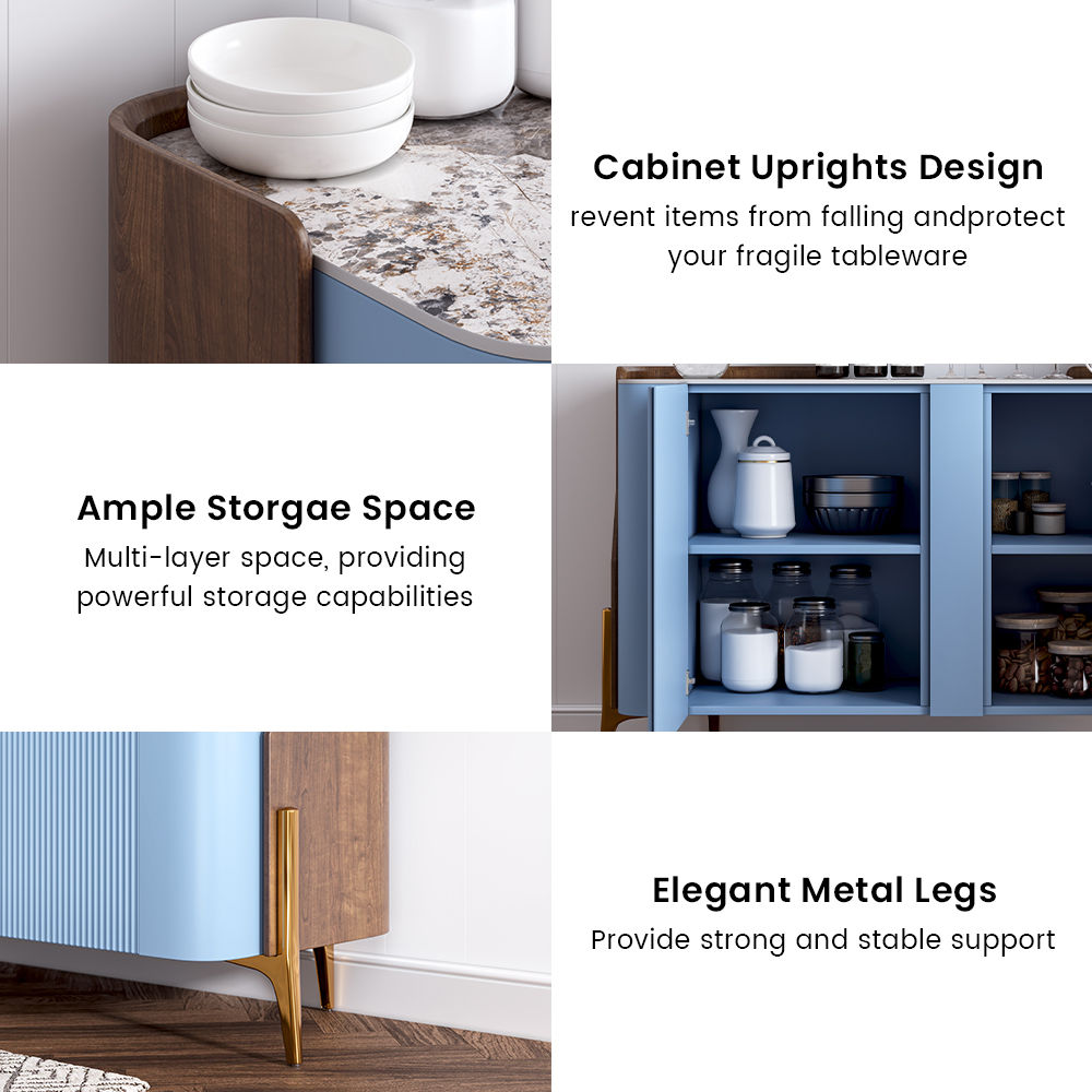 Modern Luxury Blue Sintered Stone Sideboards & Buffets