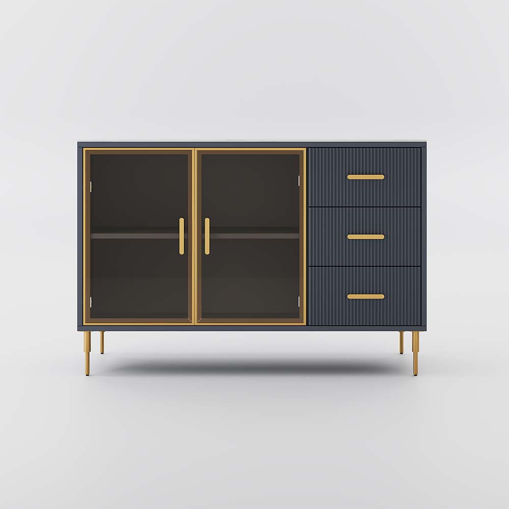 Sintered Stone White & Gray Blue Matte Sintered Stone Sideboards & Buffets