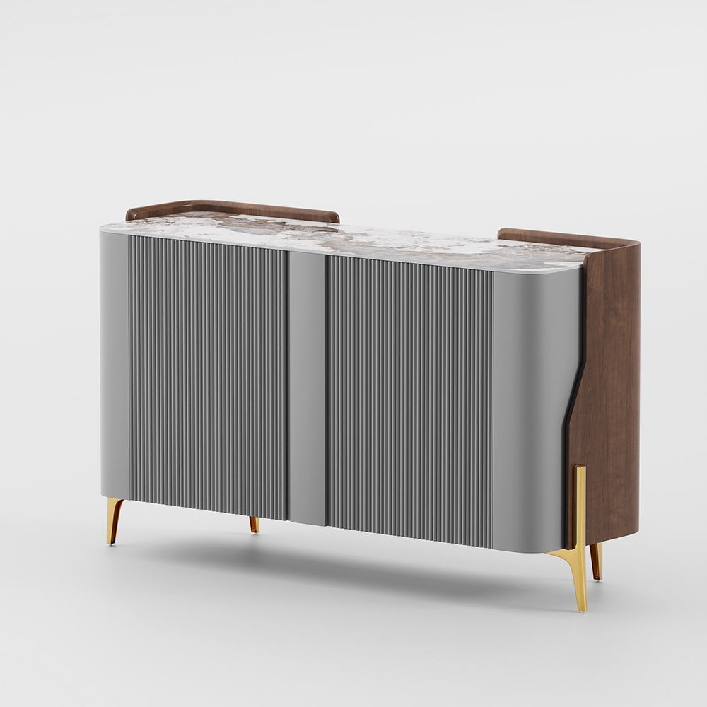 Metal Leg Gray Sintered Stone Sideboards & Buffets