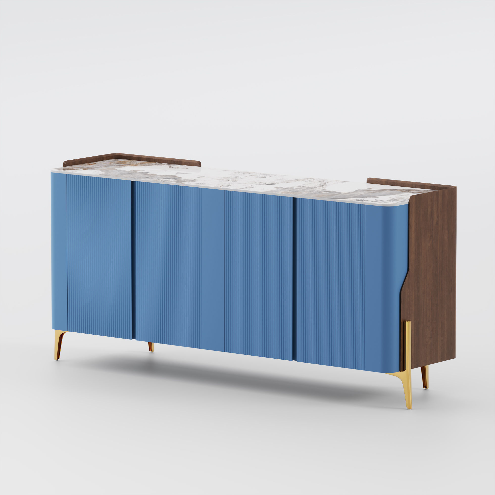 Metal Leg Blue Sintered Stone Sideboards & Buffets