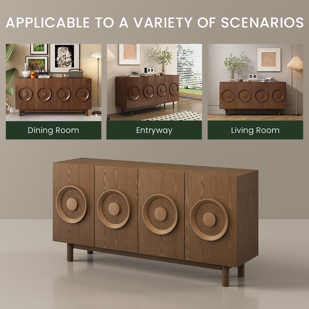 Mid Century Modern Walnut Color Plywood Sideboards & Buffets