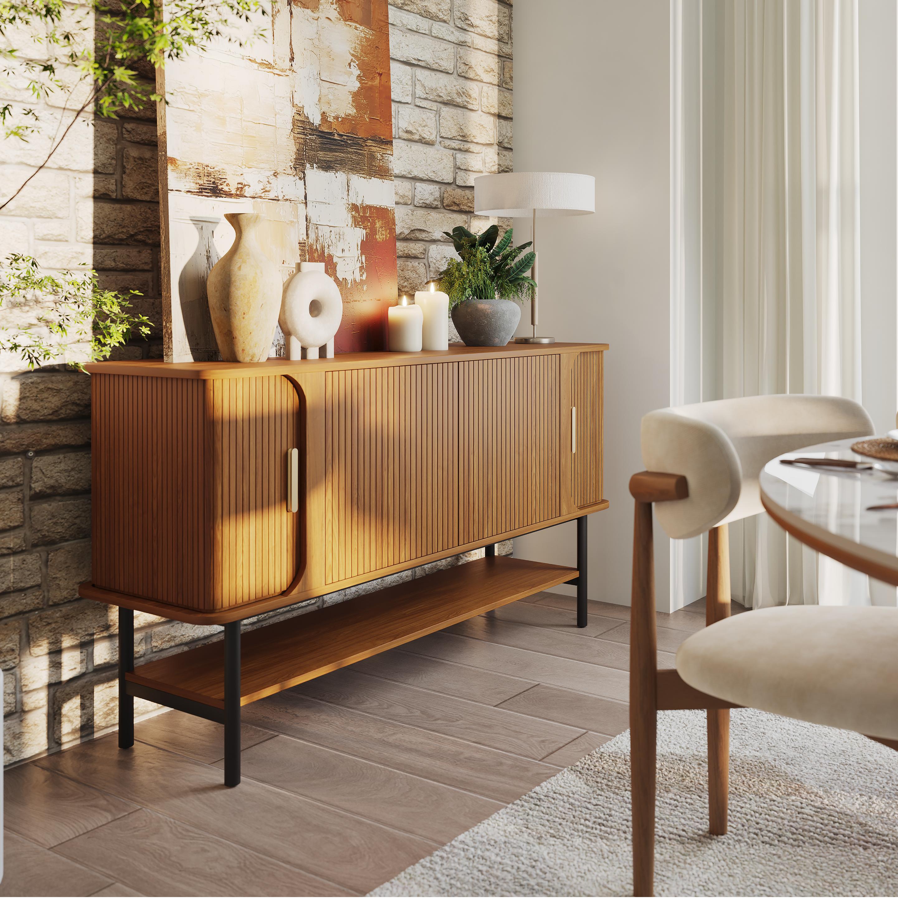 Wood Walnut Color MDF Sideboards & Buffets