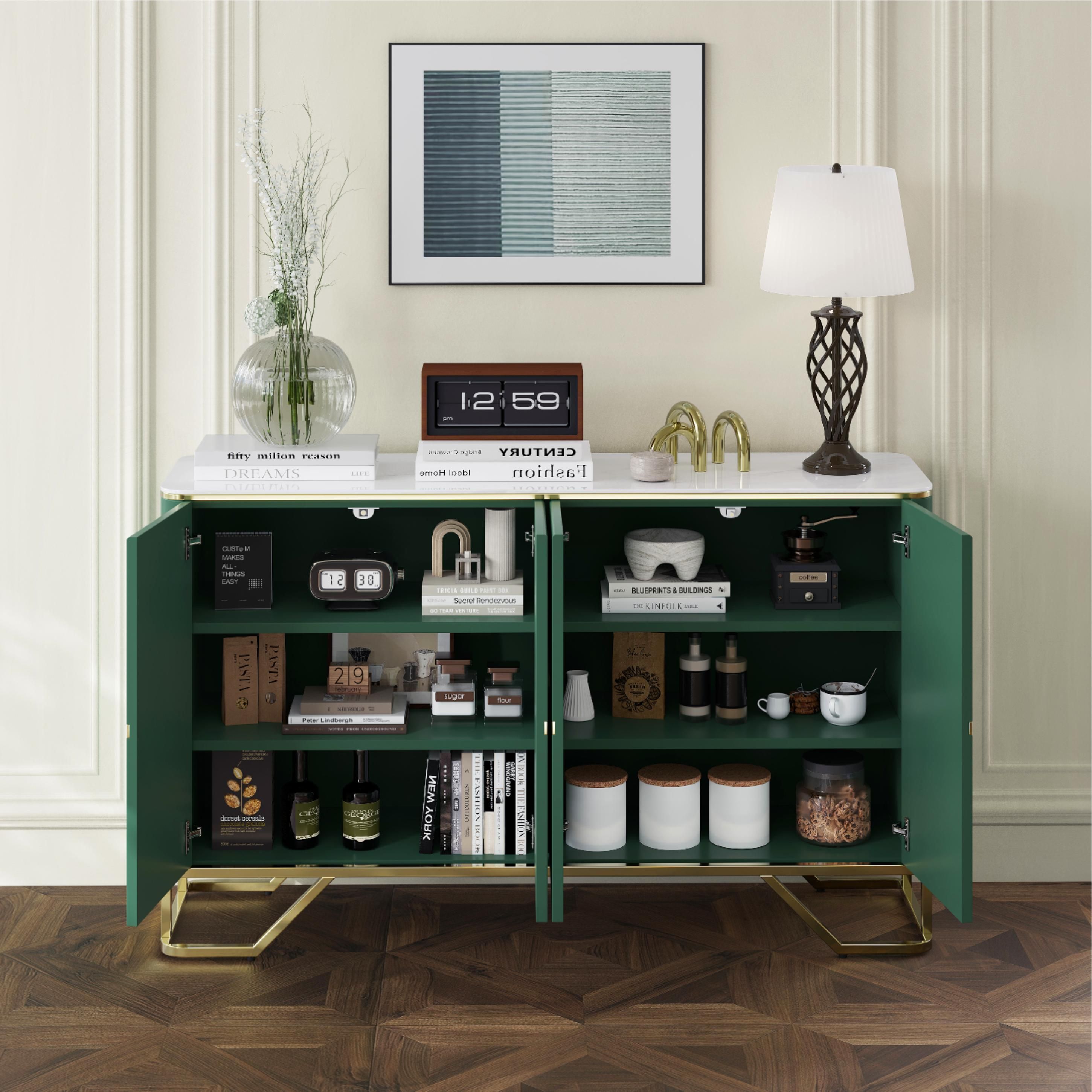 Green & White Sintered Stone Sideboards & Buffets