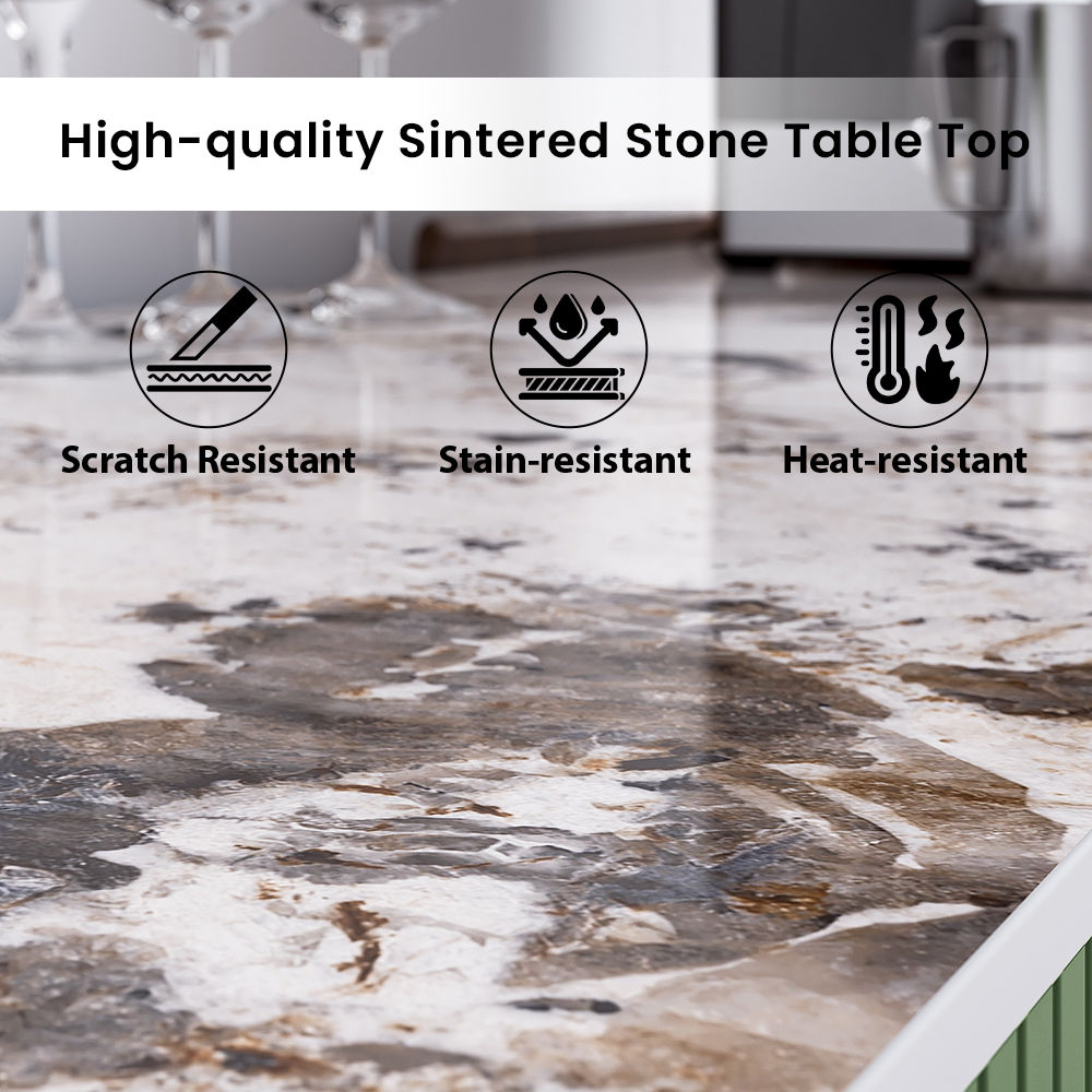 Multi-layer Solid Wood Frame Green Sintered Stone Sideboards & Buffets