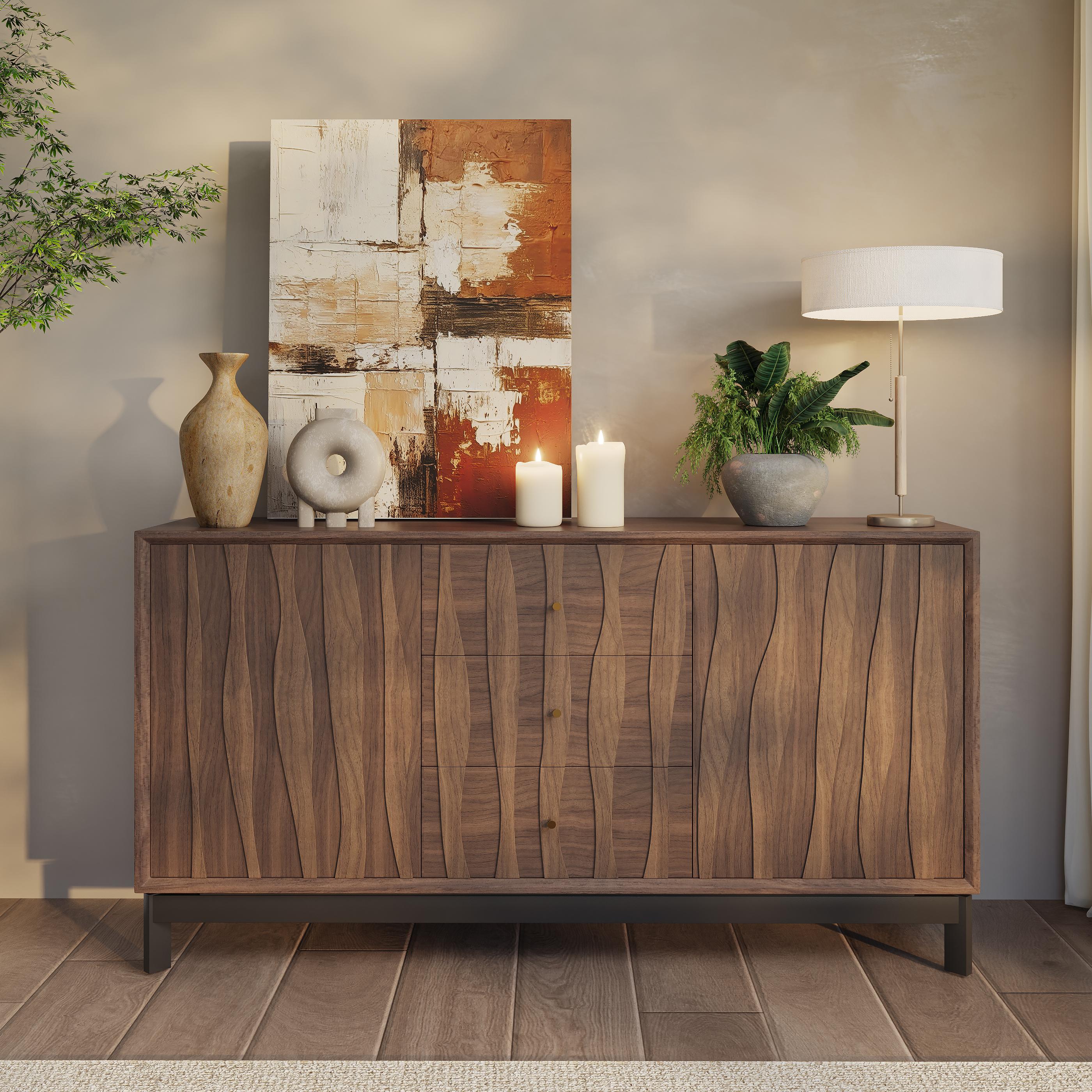 Multi-layer Solid Wood Frame Walnut Sideboards & Buffets