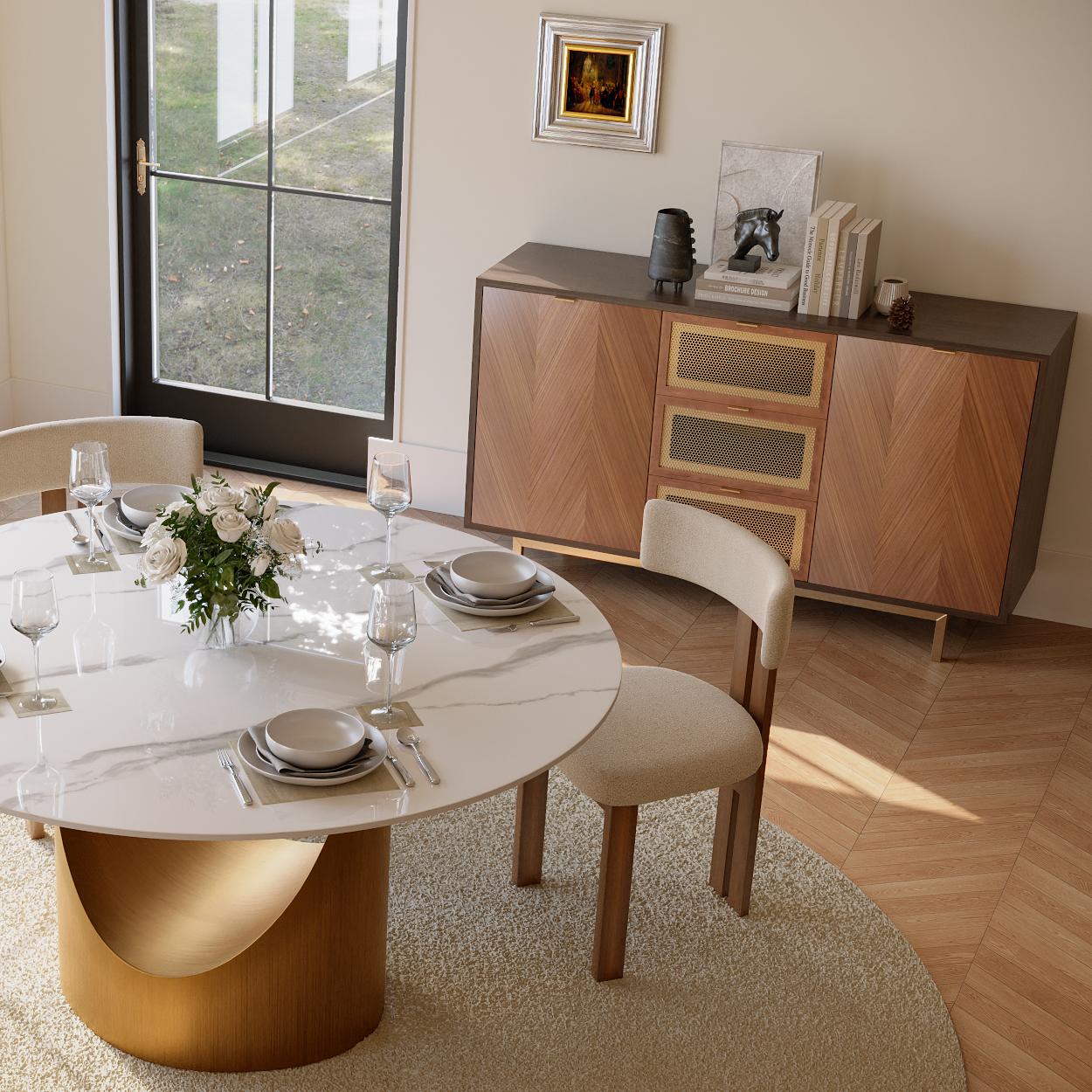 Metal Leg Walnut Sideboards & Buffets
