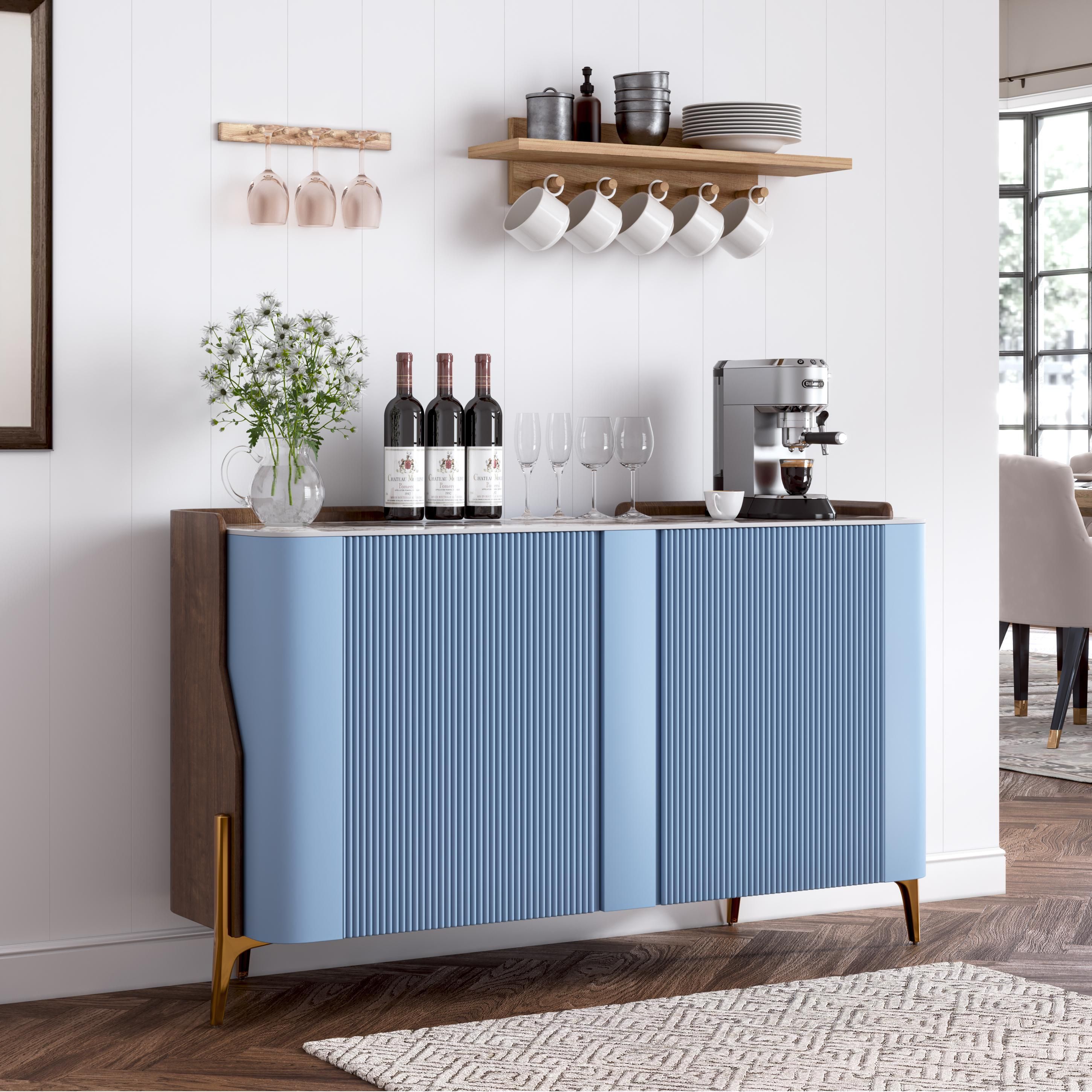 Modern Luxury Blue Sintered Stone Sideboards & Buffets