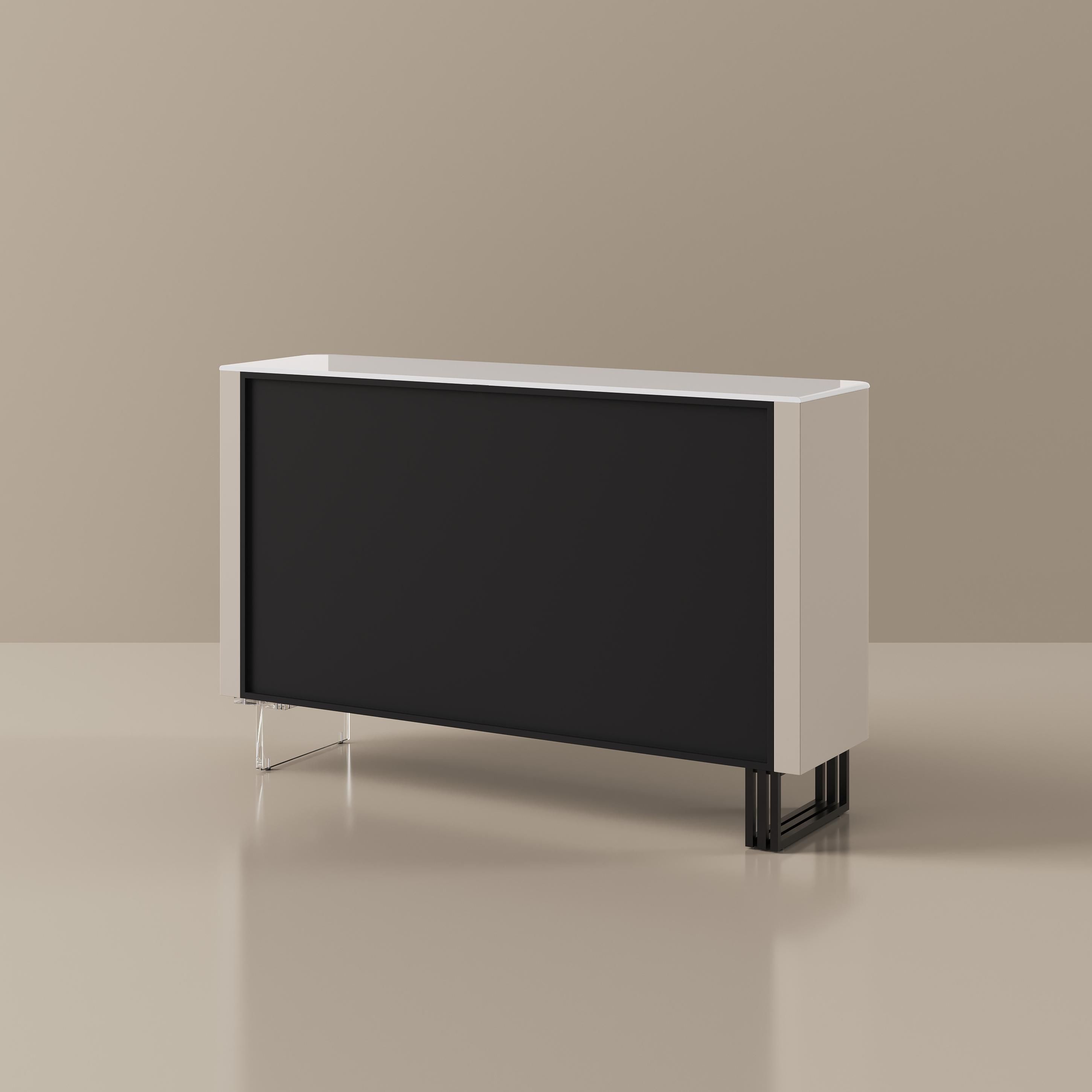 White & Black Crystallized Stone Sideboards & Buffets