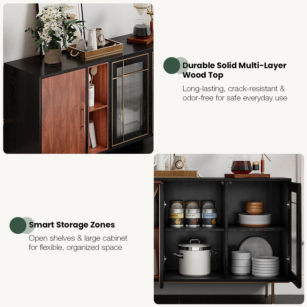 Metal Leg Walnut Sideboards & Buffets