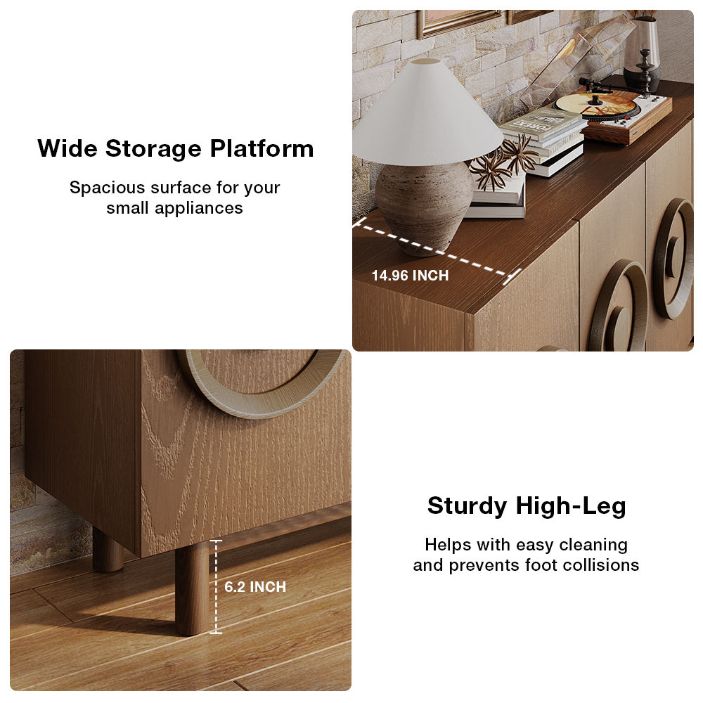 with Cabinets Walnut Color Plywood Sideboards & Buffets