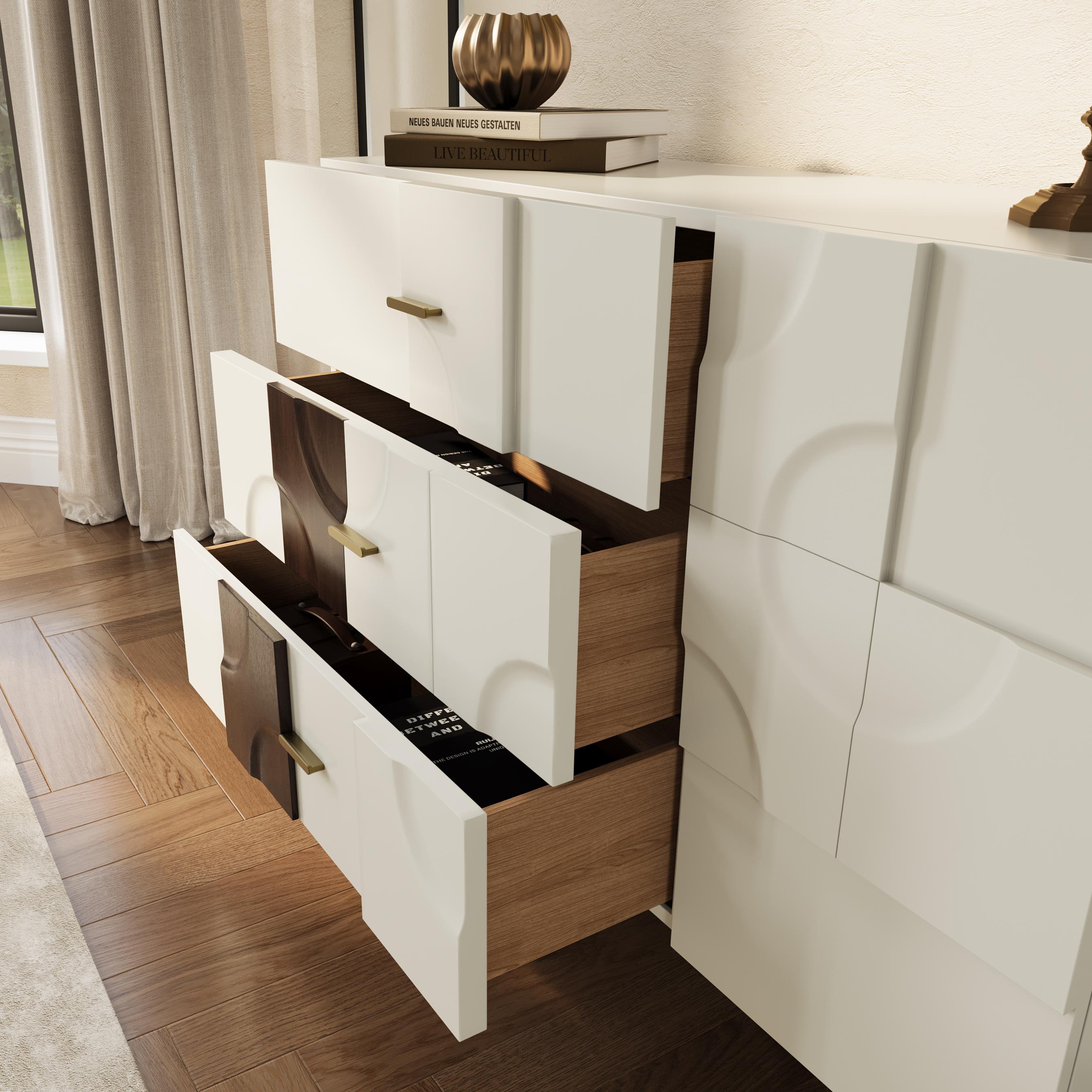 Solid Wood White & Golden MDF Sideboards & Buffets
