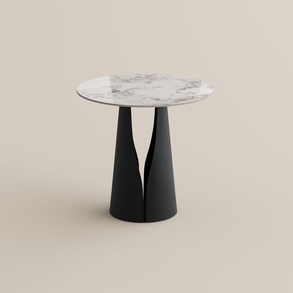 for 2 Pandora & Black Glossy Sintered Stone Small Bar & Bistro Tables
