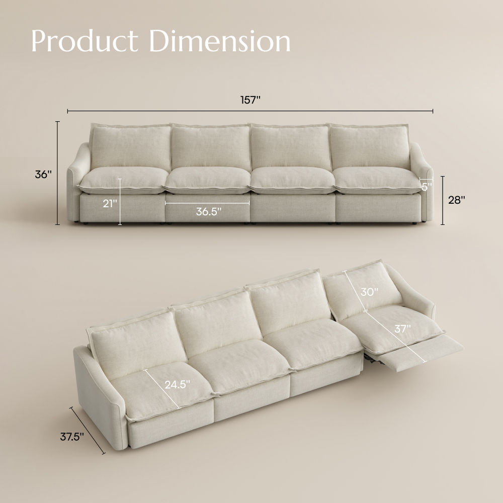 Recliner Beige Velvet Smart Furniture