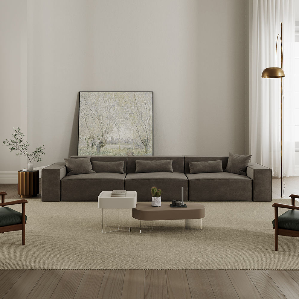 Minimalist Dark Gray Fabric Smart Furniture