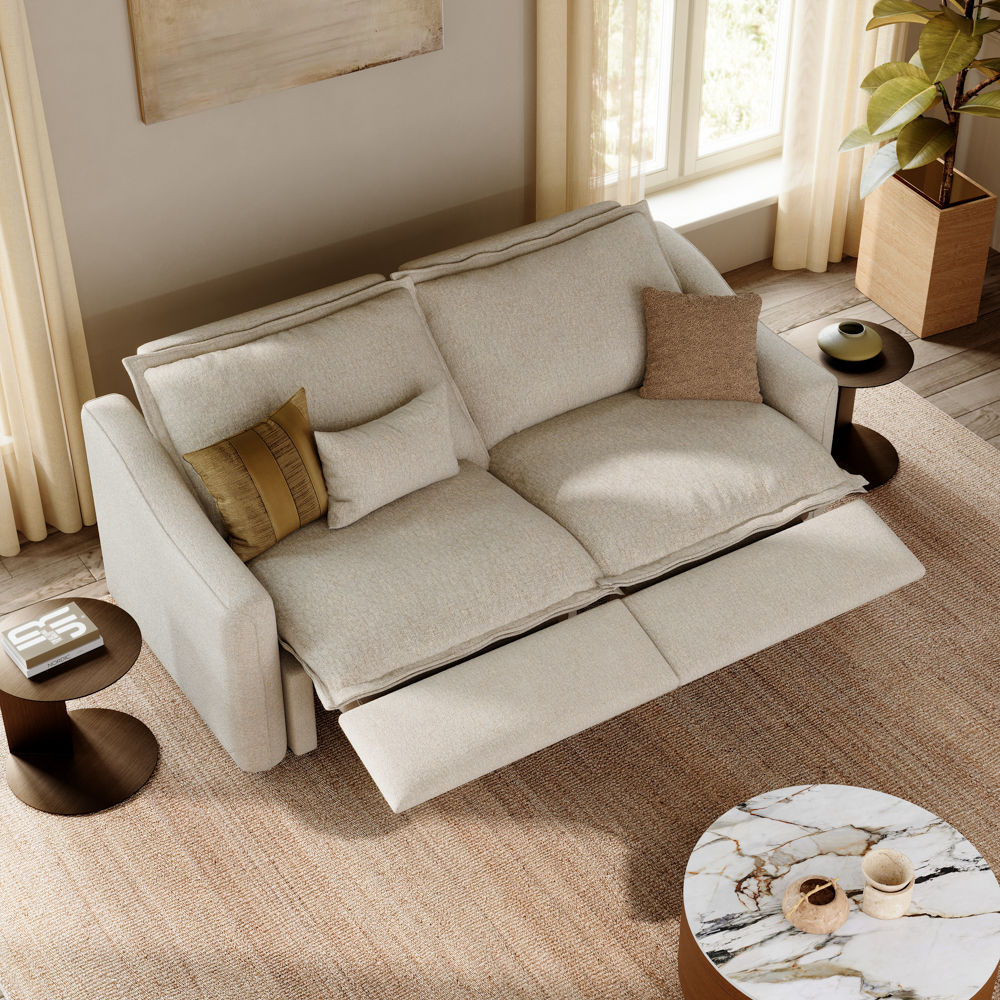 Extendable Beige Linen Smart Furniture