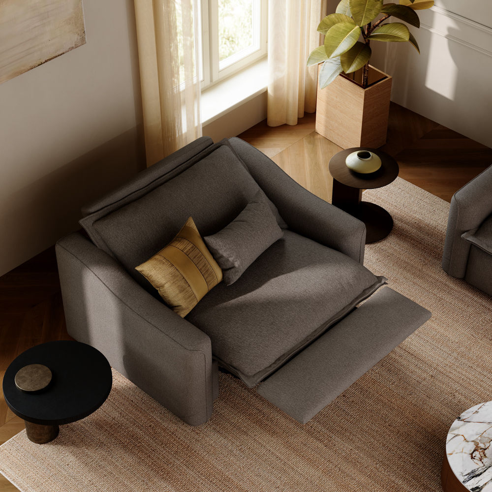 Adjustable Dark Gray Linen Recliners