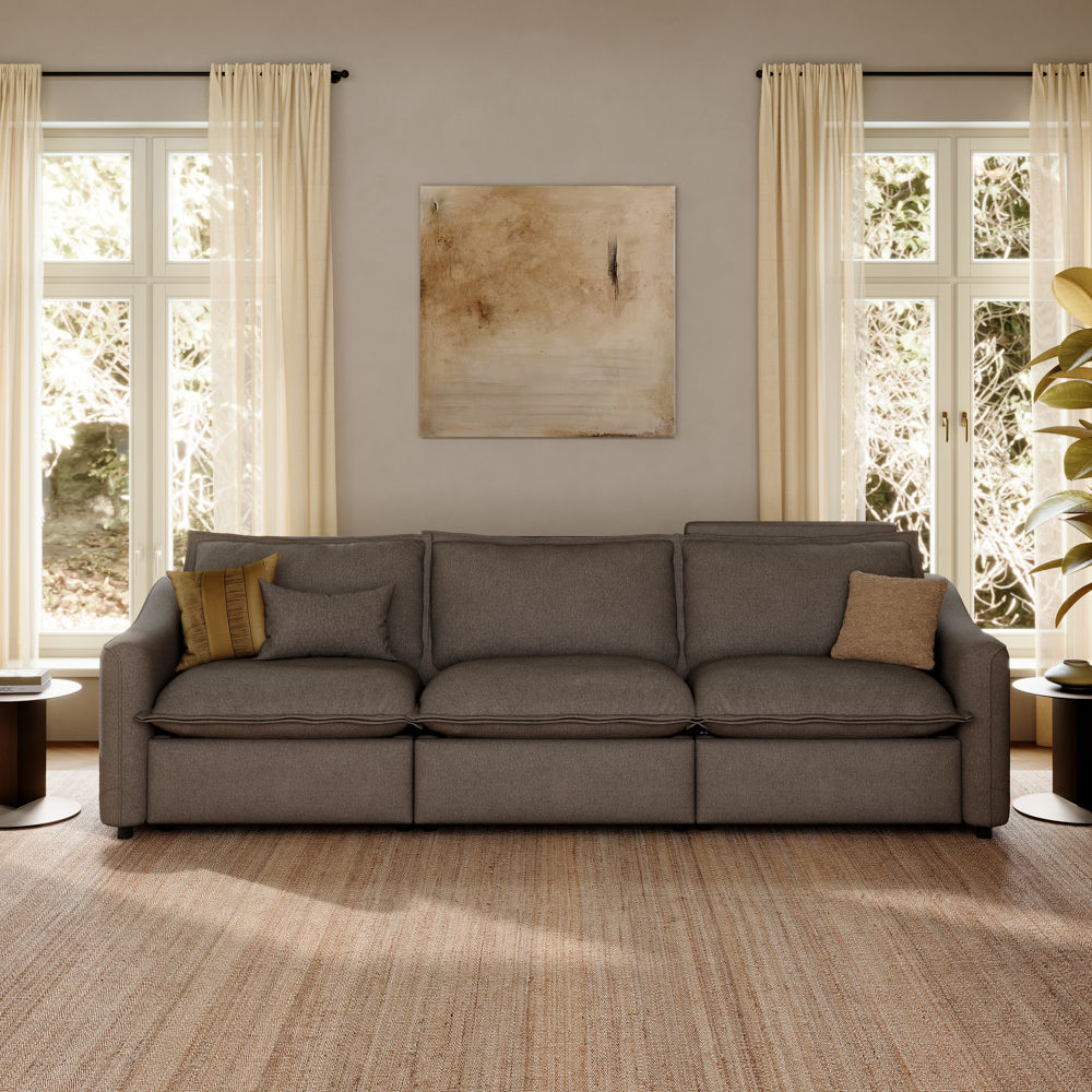 3-4 Seater Dark Gray Linen Modular Sofas