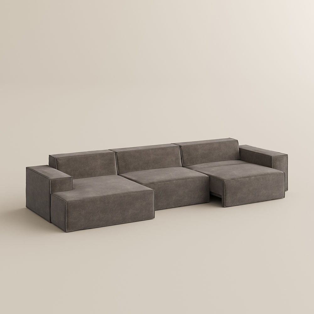 Power Sofa Bed Khaki Fabric Smart Furniture