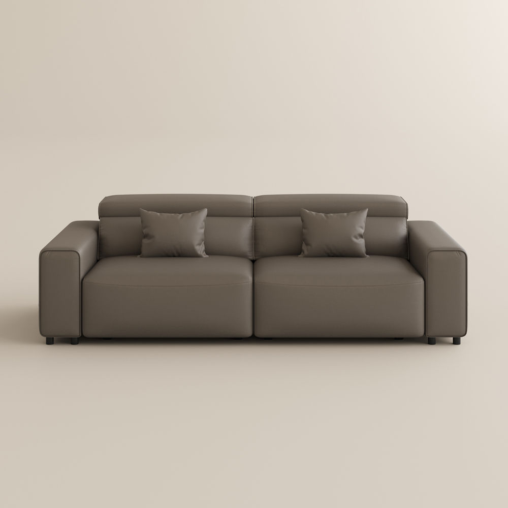 Light Brown Eco-friendly Microfiber Leather Smart Furniture
