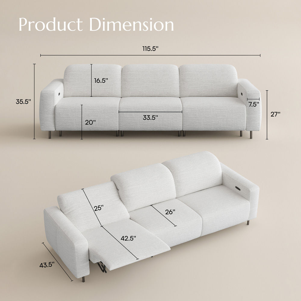 Modular White Chenille Fabric Smart Furniture