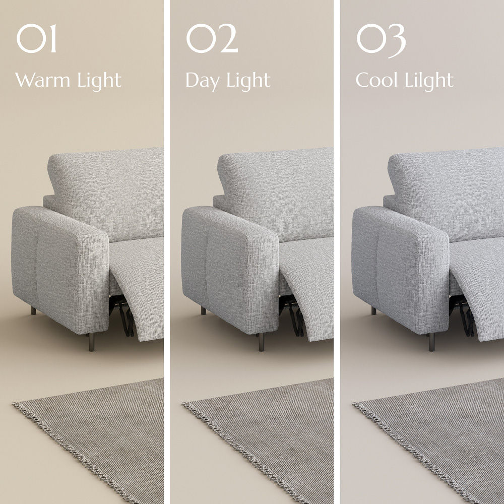 On the Ground Light Gray Chenille Fabric Smart Furniture