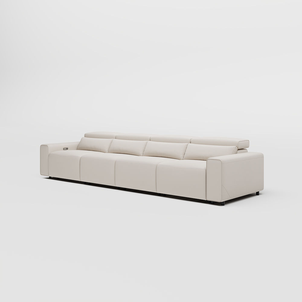 Beige Eco-friendly Microfiber Leather Smart Furniture