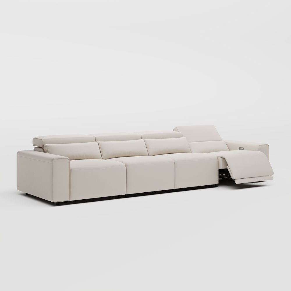 Beige Eco-friendly Microfiber Leather Smart Furniture