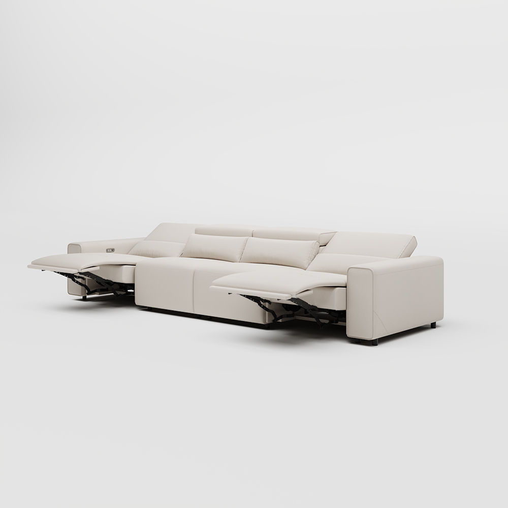 Beige Eco-friendly Microfiber Leather Smart Furniture