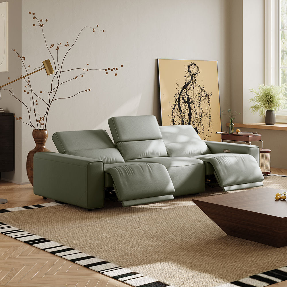 Dark Green Eco-friendly Microfiber Leather Smart Furniture