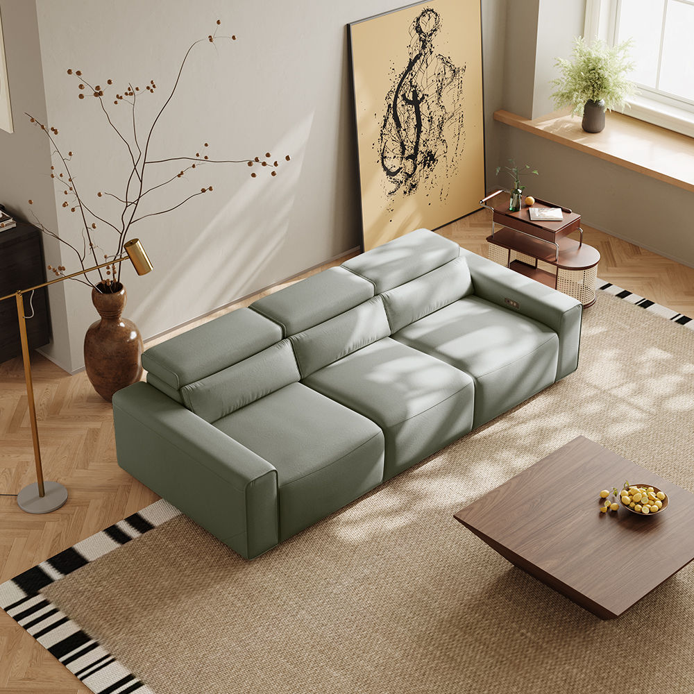 Dark Green Eco-friendly Microfiber Leather Smart Furniture