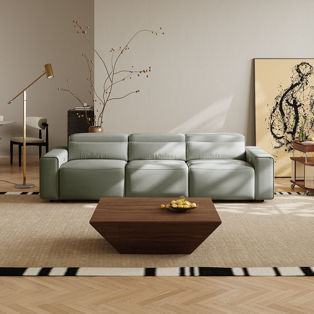 Dark Green Eco-friendly Microfiber Leather Smart Furniture