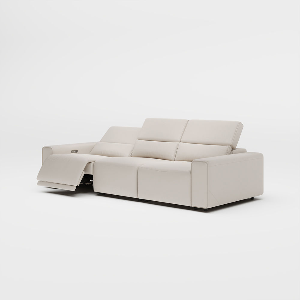 Beige Eco-friendly Microfiber Leather Smart Furniture