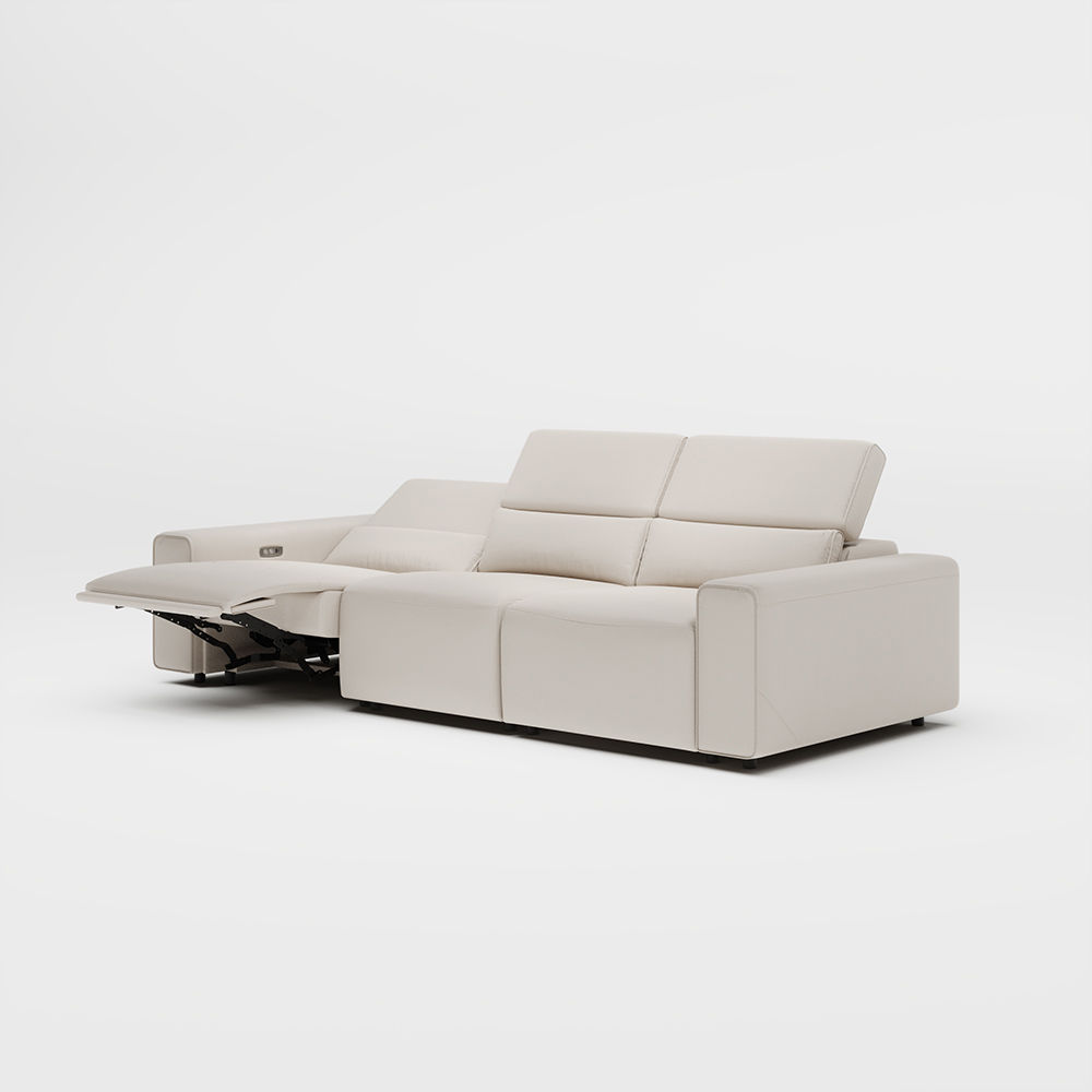 Beige Eco-friendly Microfiber Leather Smart Furniture
