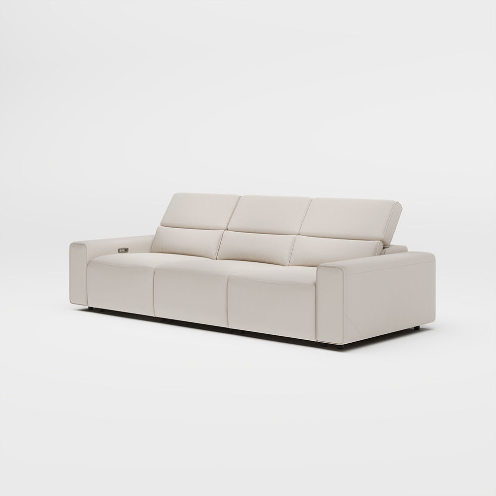 Beige Eco-friendly Microfiber Leather Smart Furniture