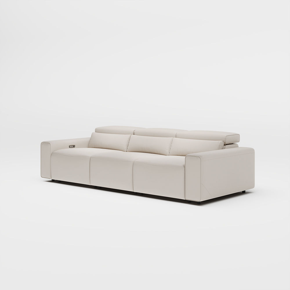 Beige Eco-friendly Microfiber Leather Smart Furniture